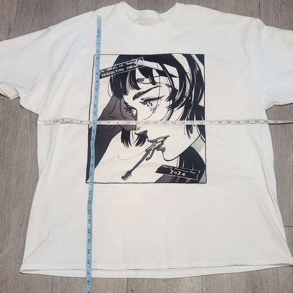 Outrank Mass of the Fermenting Dregs Tour Tee – White Anime Graphic. Streetwear - Picture 2 of 3